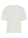 VILA VIMONIE ROUND NECK SHORT SLEEVED TOP, Snow White, highres - 14106923_SnowWhite_002.jpg
