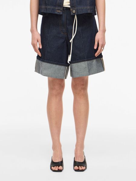 VILA VITA MEDIA SHORTS IN DENIM, Dark Blue Denim, highres - 14114080_DarkBlueDenim_1256630_003.jpg