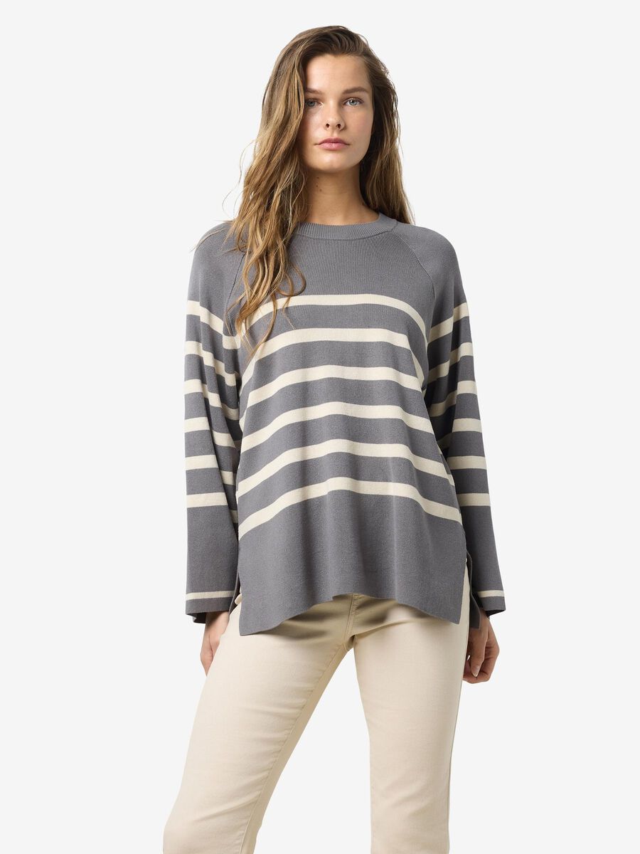 Noisy May STRIPED KNITTED PULLOVER, Charcoal Gray, highres - 27027534_CharcoalGray_1061608_003.jpg