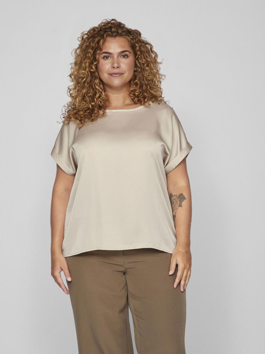 Vila CURVE - SHORT SLEEVED TOP, Cement, highres - 14077192_Cement_003.jpg