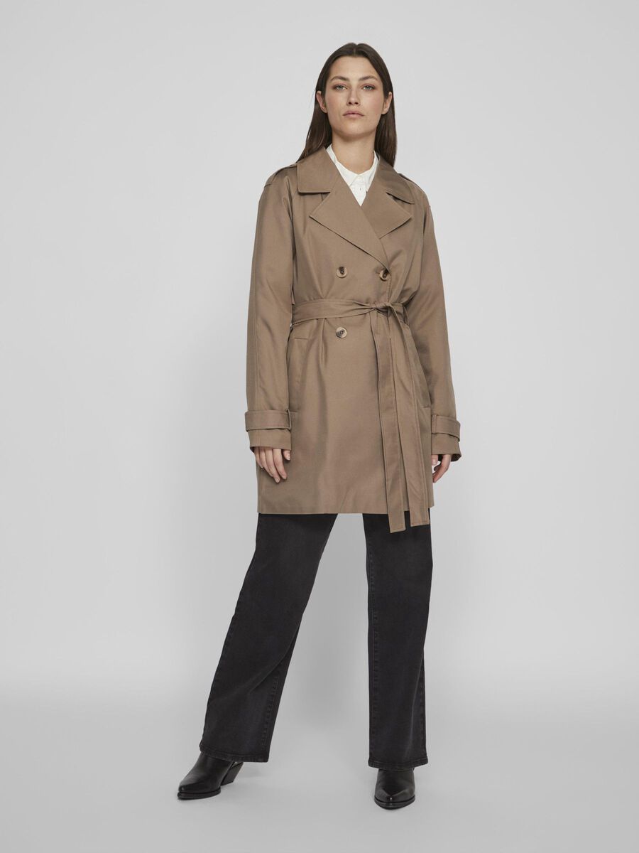 VILA BELTED TRENCHCOAT, Walnut, highres - 14100045_Walnut_003.jpg