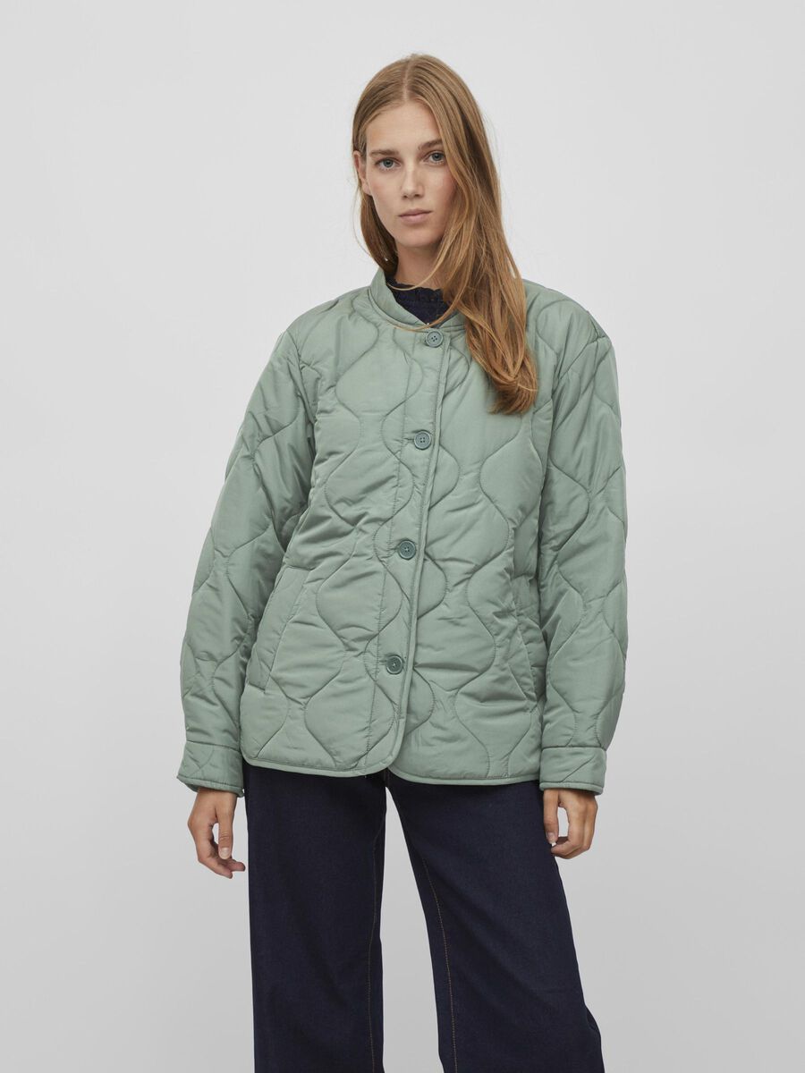 QUILTET JAKKE (Green) | Vila® Official Shop