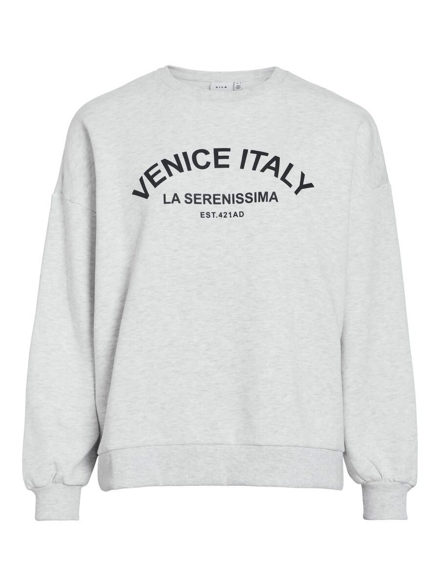 VILA LOOSE FIT SWEATSHIRT, Light Grey Melange, highres - 14110539_LightGreyMelange_1222599_001.jpg