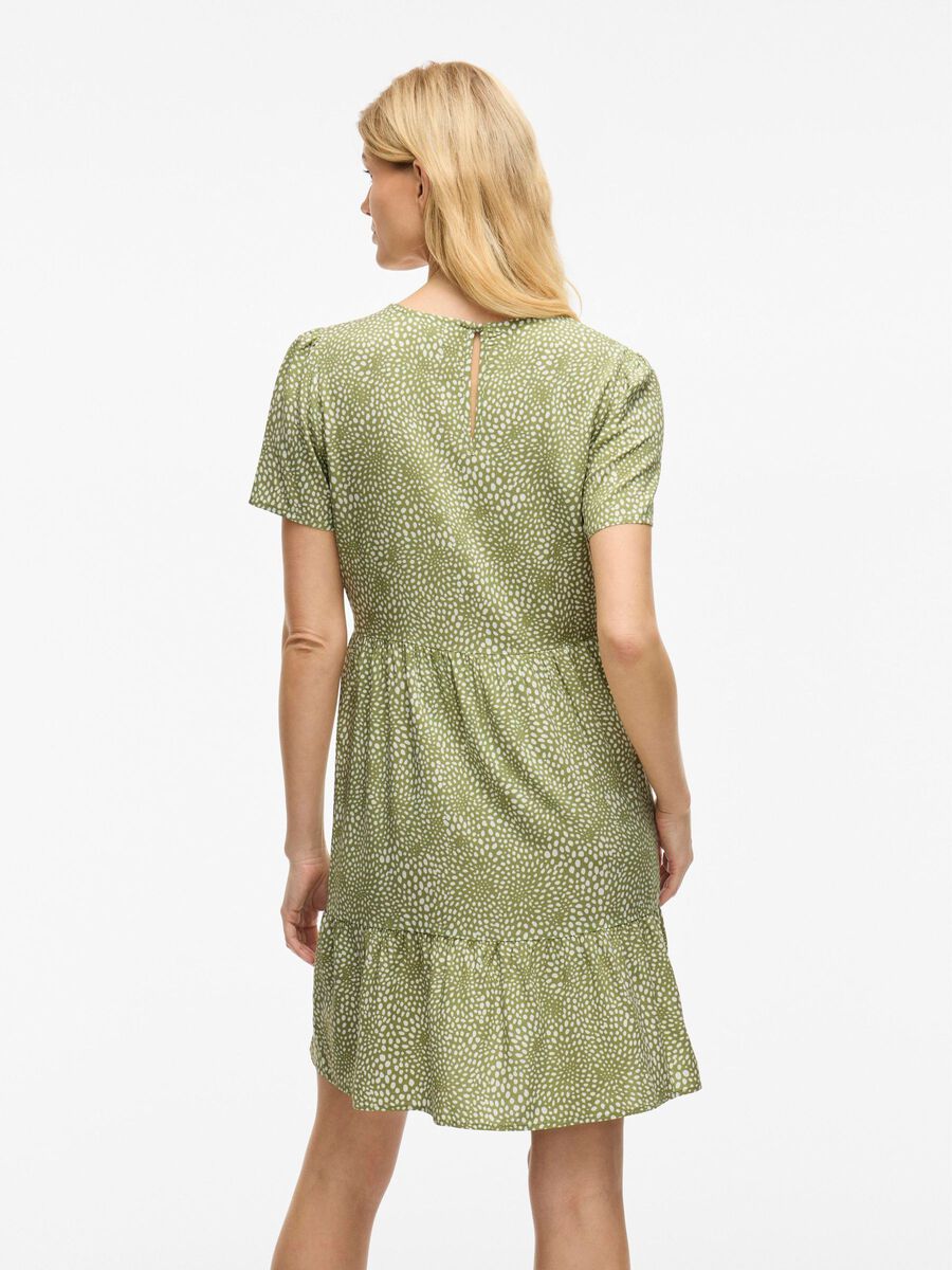 VILA SHORT SLEEVED KNEE-LENGTH DRESS, Sage, highres - 14067408_Sage_1217804_004.jpg