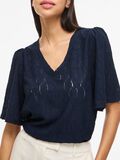 Product image thumbnail - VIMARCELLA V-NECK SHORT SLEEVED TOP, Navy Blazer | 3