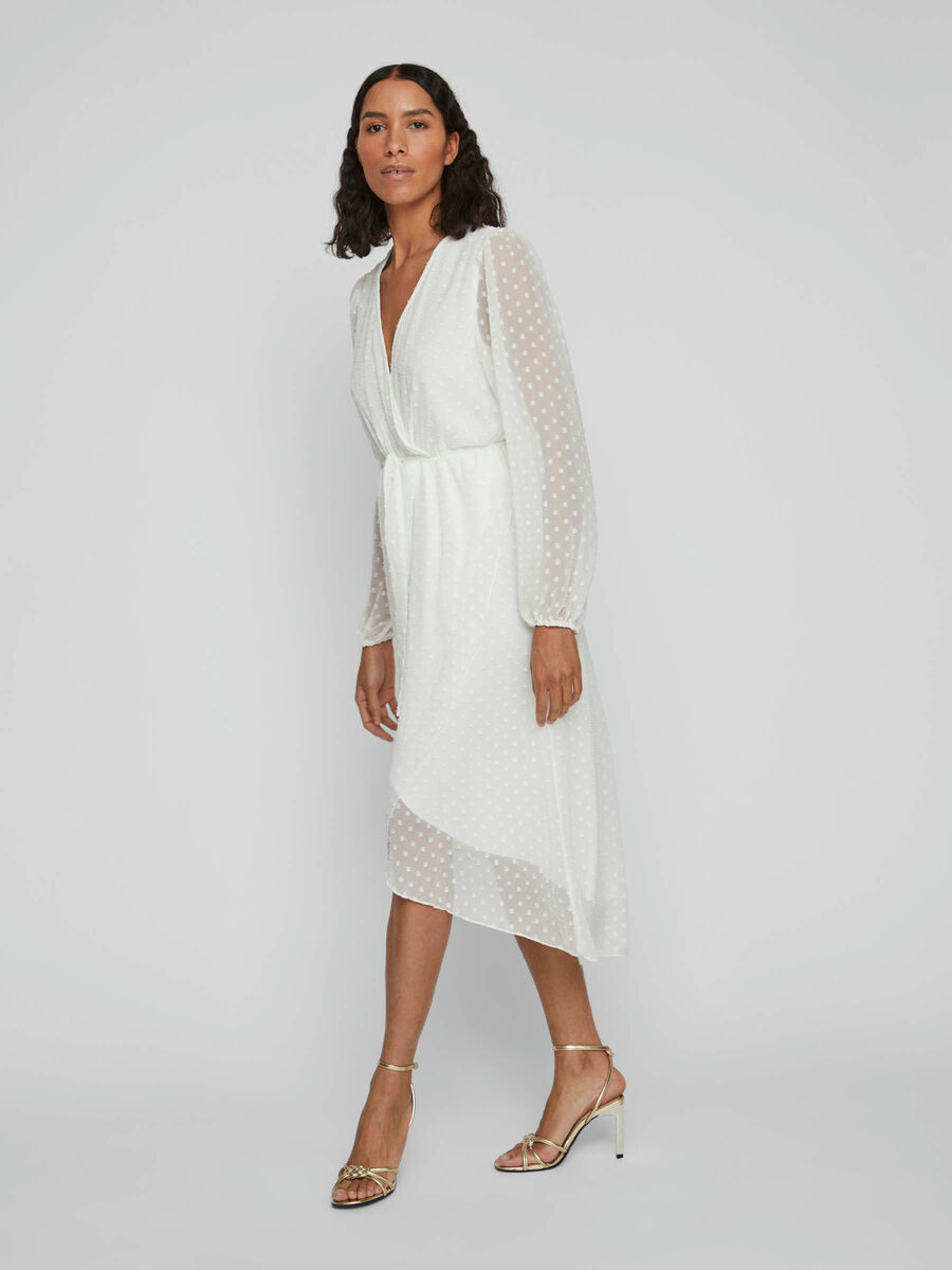 DOTTED MAXI DRESS (White) | Vila Online Shop