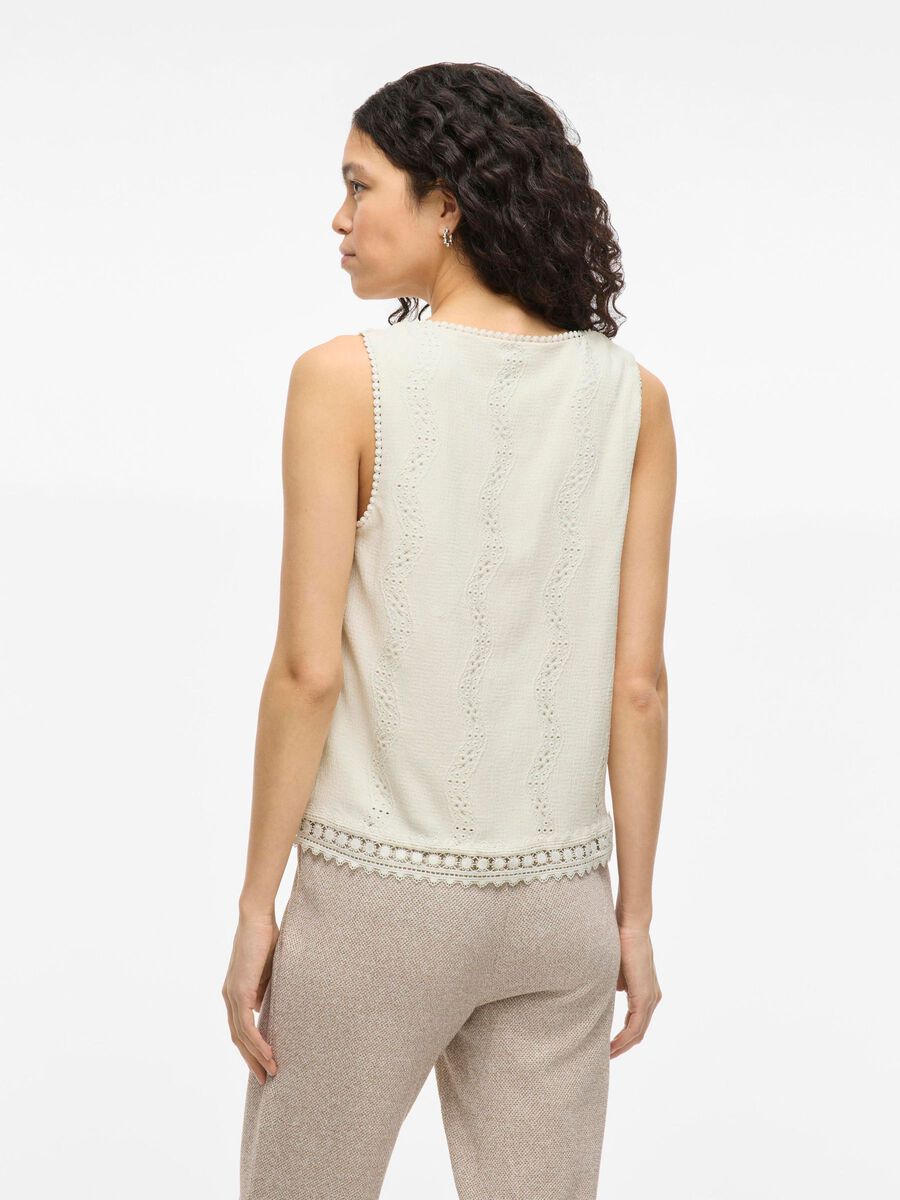 VILA VITORTENA ROUND NECK SLEEVELESS TOP, Birch, highres - 14106582_Birch_004.jpg