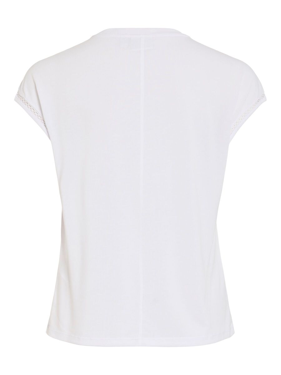 Carousel image - VIMODALA RONDE HALS TOP MET KAPMOUWEN, Optical Snow | 6