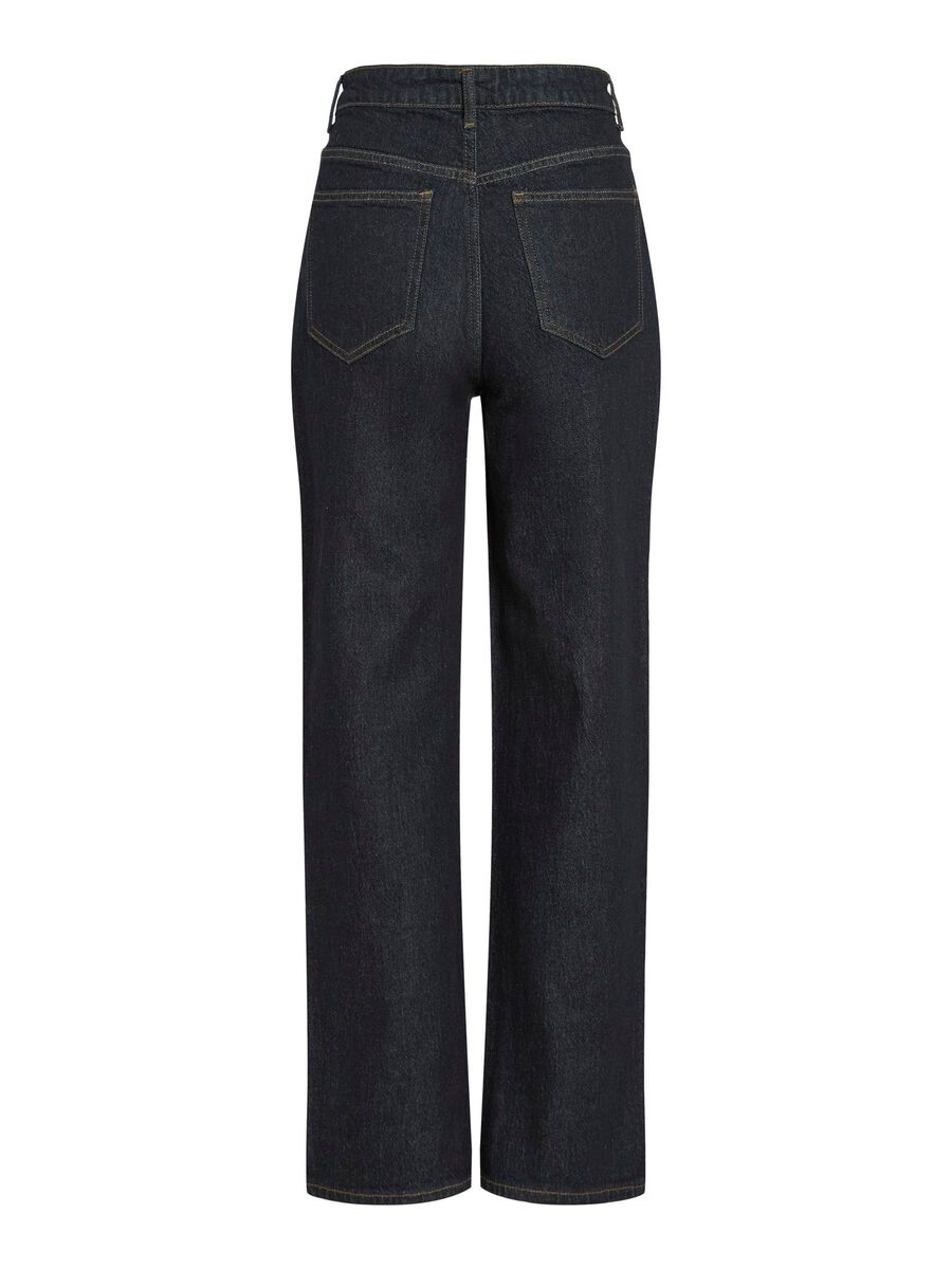 VILA VIKELLY HÖG MIDJA STRAIGHT FIT-JEANS, Dark Blue Denim, highres - 14084730_DarkBlueDenim_1229058_002.jpg