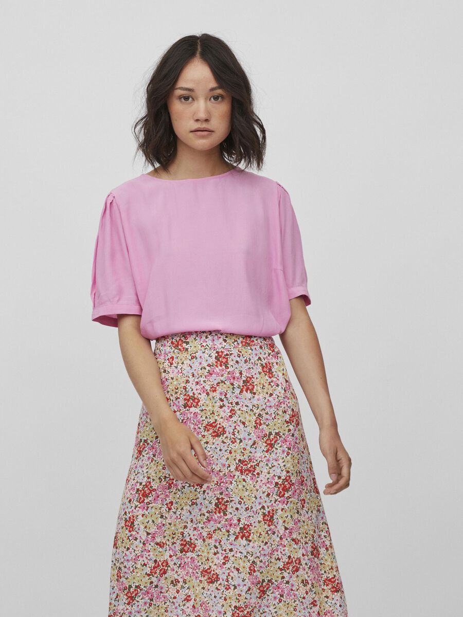 Vila PUFF SLEEVED TOP, Fuchsia Pink, highres - 14075763_FuchsiaPink_003.jpg