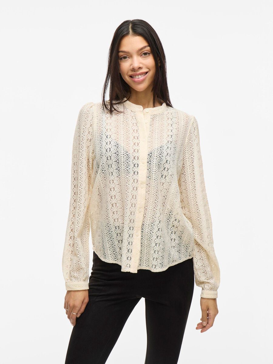 VILA VICHIKKA LACE SHIRT, Birch, highres - 14082977_Birch_003.jpg