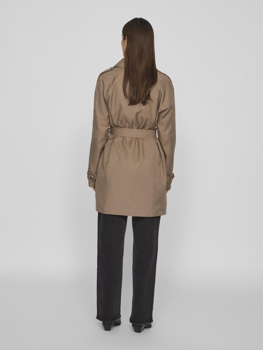 VILA BELTED TRENCHCOAT, Walnut, highres - 14100045_Walnut_004.jpg