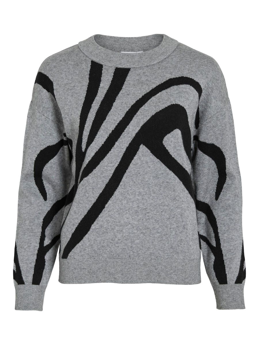 Carousel image - SWETER Z DZIANINY, Medium Grey Melange | 1