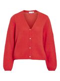 VILA V-NECK KNITTED CARDIGAN, Poppy Red, highres - 14108836_PoppyRed_001.jpg
