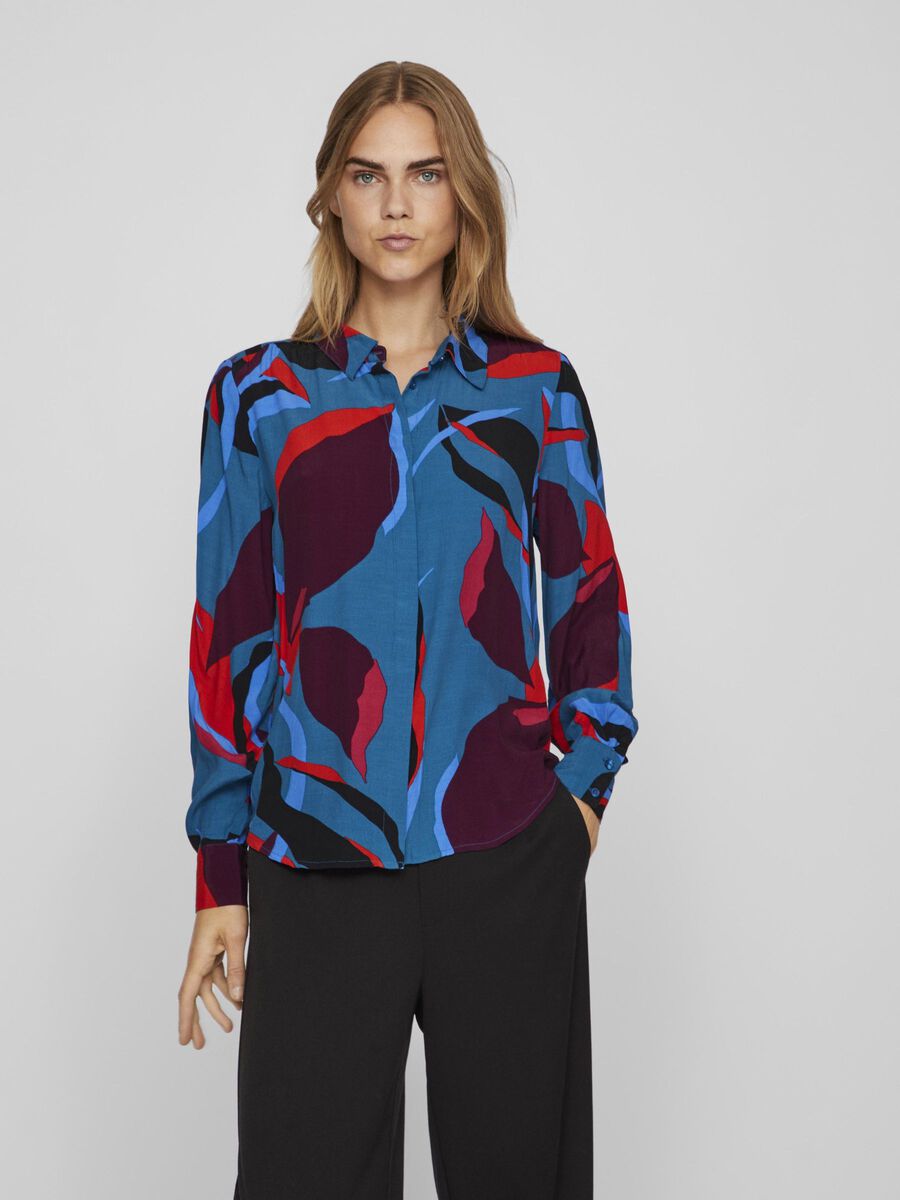 Vila PATTERNED SHIRT, Moroccan Blue, highres - 14090512_MoroccanBlue_1062690_003.jpg