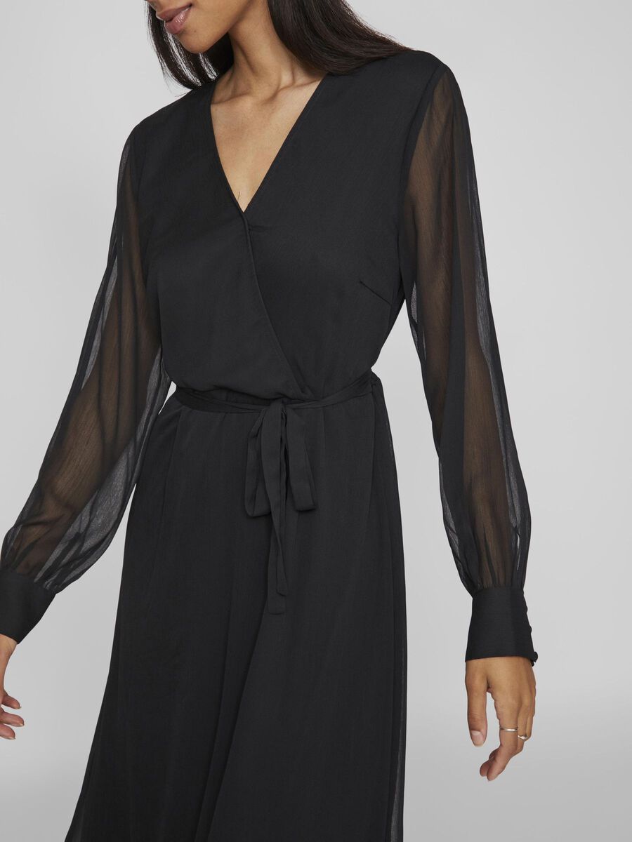 Carousel image - VIFALIA LANE MOUWEN MAXI-JURK, Black | 5