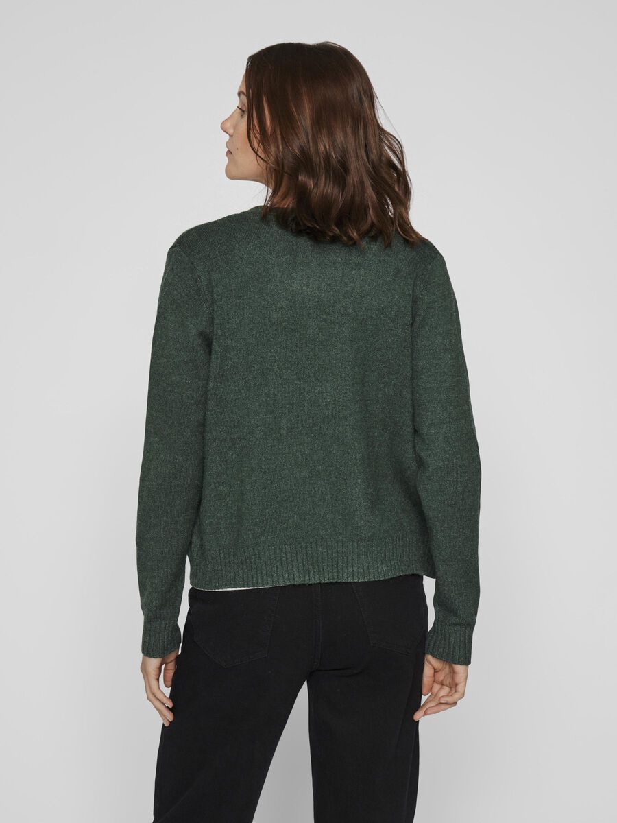 VILA VIRIL KURZER OFFENER STRICKJACKE, Pineneedle, highres - 14060800_Pineneedle_972257_004.jpg