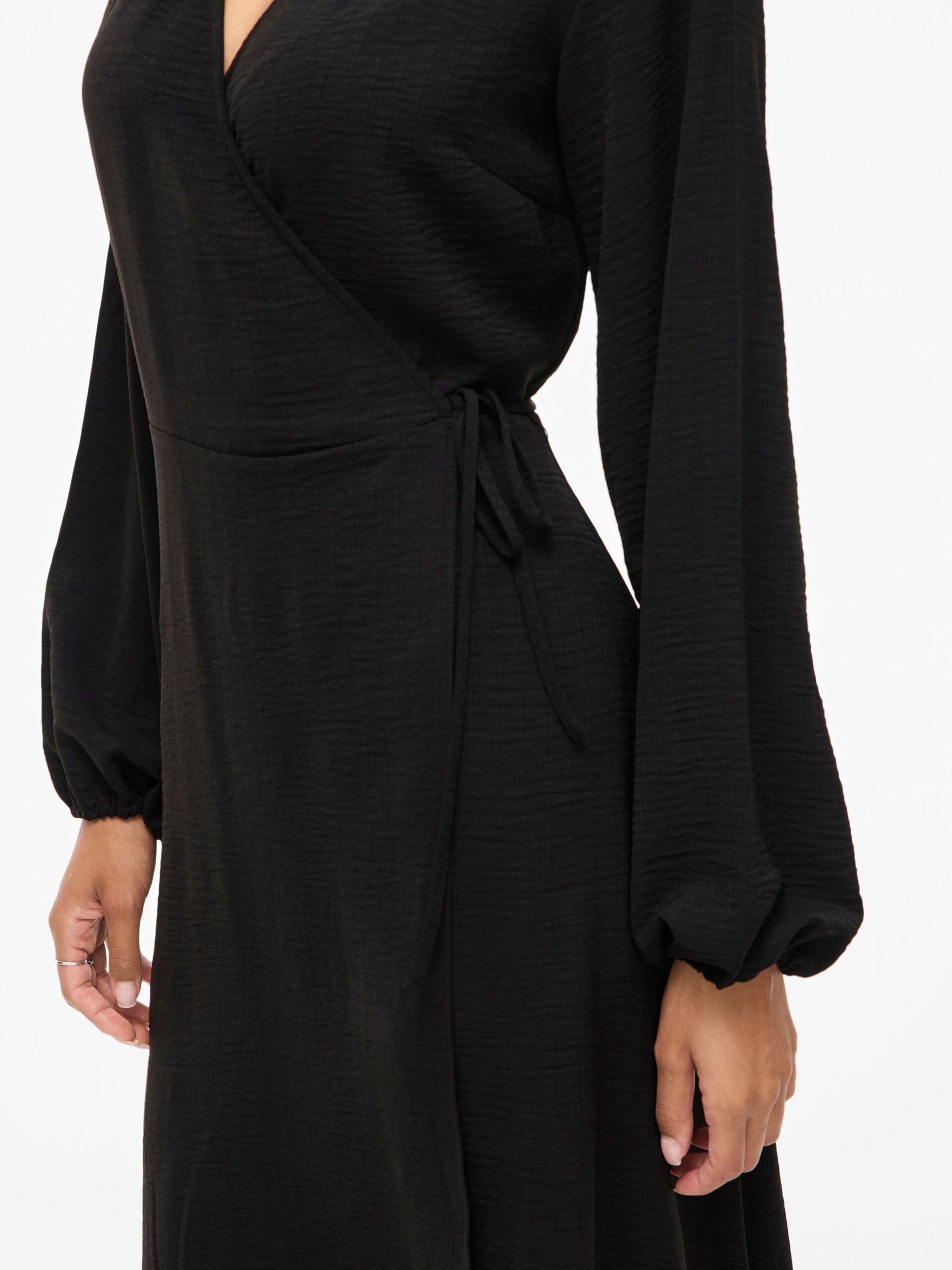 Carousel image - VILOVIE MIDI WRAP DRESS, Black | 5