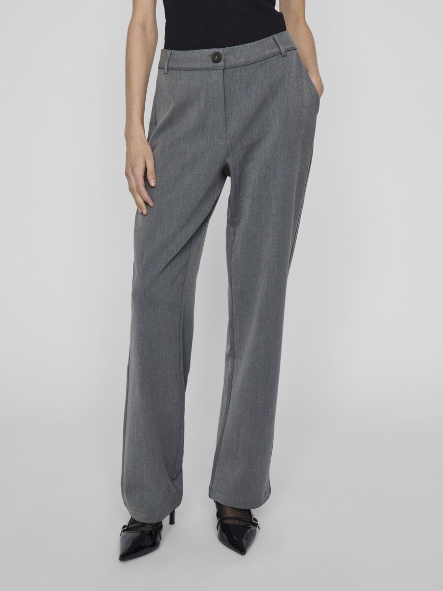 VILA VITA MEDIA PANTALONI A GAMBA DRITTA, Medium Grey Melange, highres - 14104204_MediumGreyMelange_003.jpg