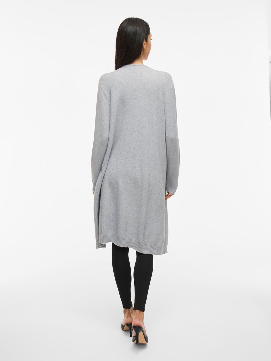 VILA LONG OPEN CARDIGAN, Light Grey Melange, highres - 14095996_LightGreyMelange_004.jpg