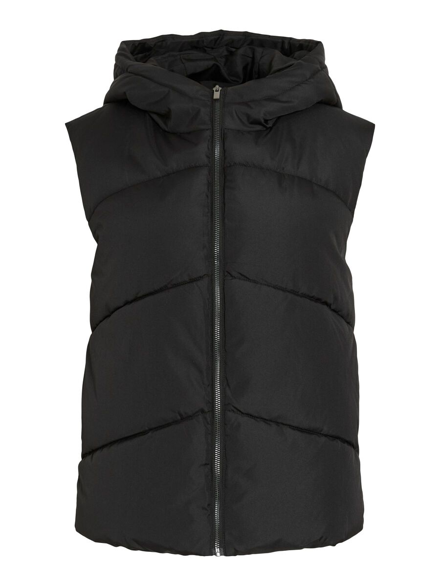 Product carousel image - HOODED PUFFER WAISTCOAT, Black | 2