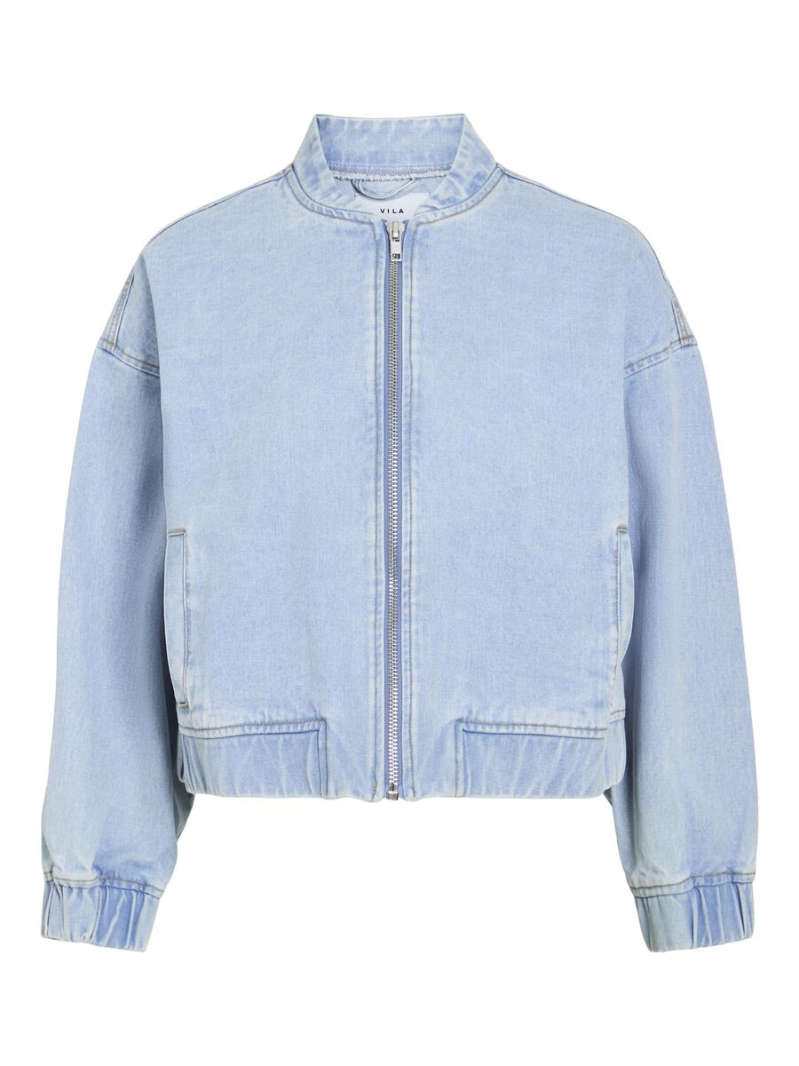 VILA DENIM BOMBER JACKET, Light Blue Denim, highres - 14109889_LightBlueDenim_001.jpg
