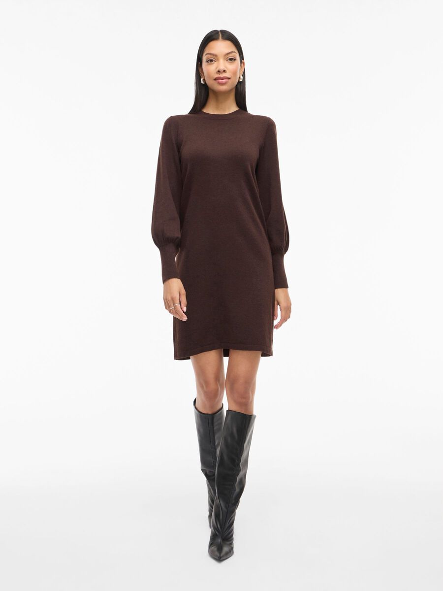 Carousel image - VIKERRY KNITTED SHORT DRESS, Coffee Bean | 1
