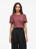 Product image thumbnail - ROUND NECK SHORT SLEEVED TOP, Rose Brown | 1
