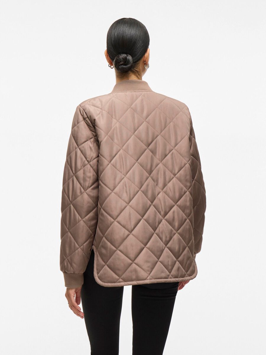 VILA MATELASSÉE VESTE BOMBER, Taupe Gray, highres - 14110626_TaupeGray_004.jpg