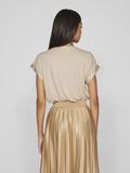 Vila ROUND NECK SHORT SLEEVED TOP, Frosted Almond, highres - 14059563_FrostedAlmond_004.jpg