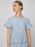 Vila PEPLUM SHORT SLEEVED TOP, Kentucky Blue, highres - 14085836_KentuckyBlue_006.jpg