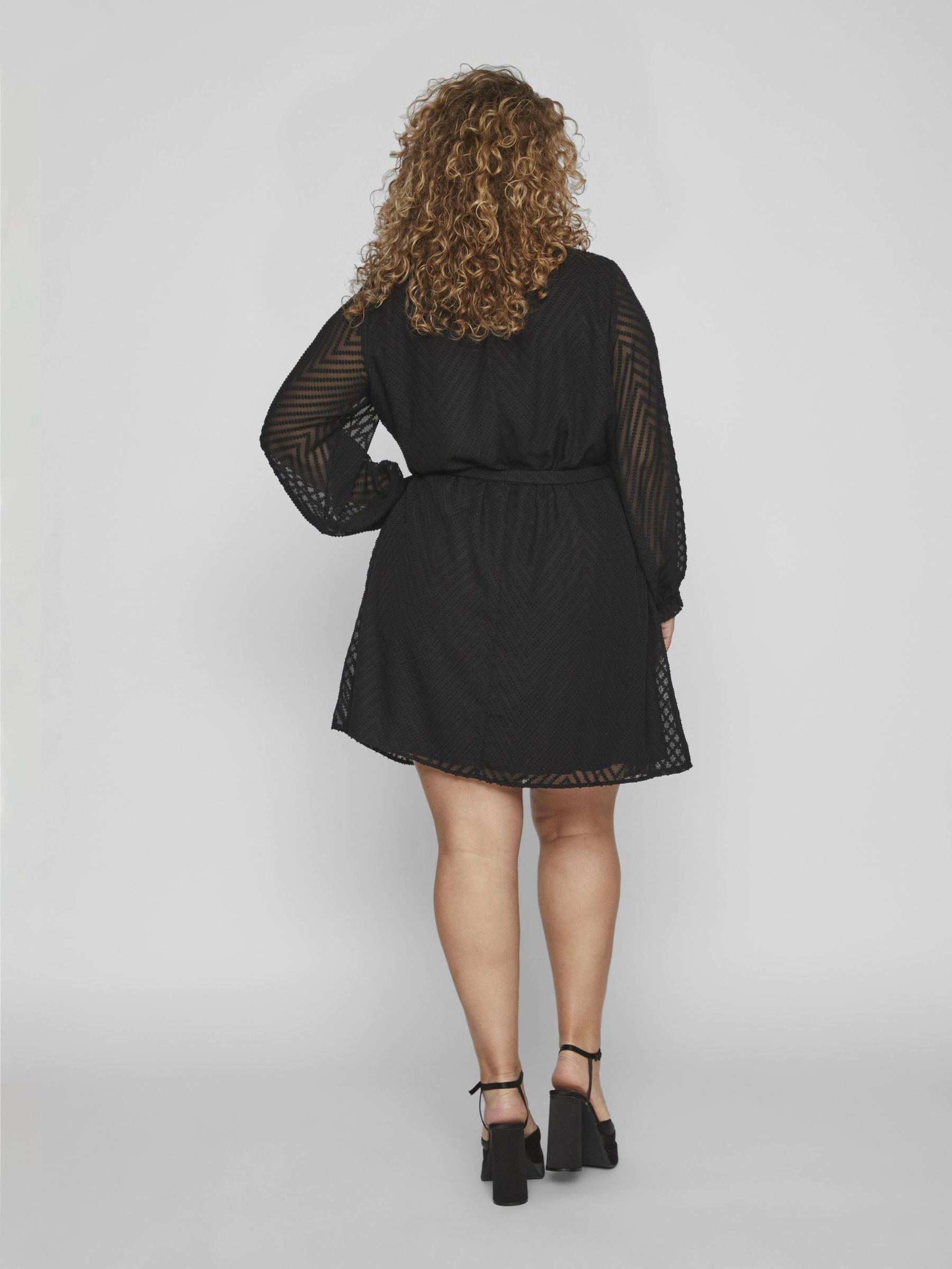 CURVE LONG SLEEVE SHORT DRESS Black VILA