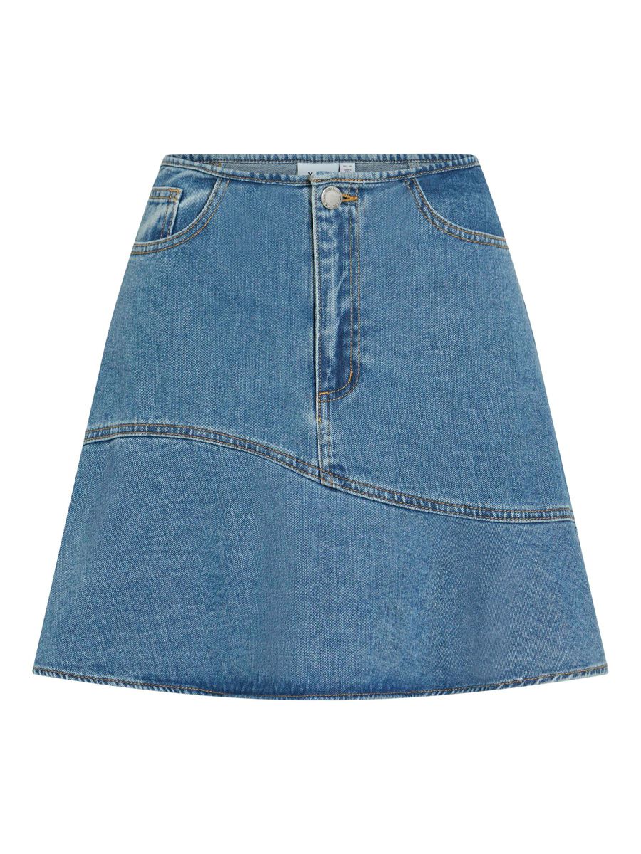 VILA VIJESSIE MINI DENIM ROK, Medium Blue Denim, highres - 14108677_MediumBlueDenim_001.jpg