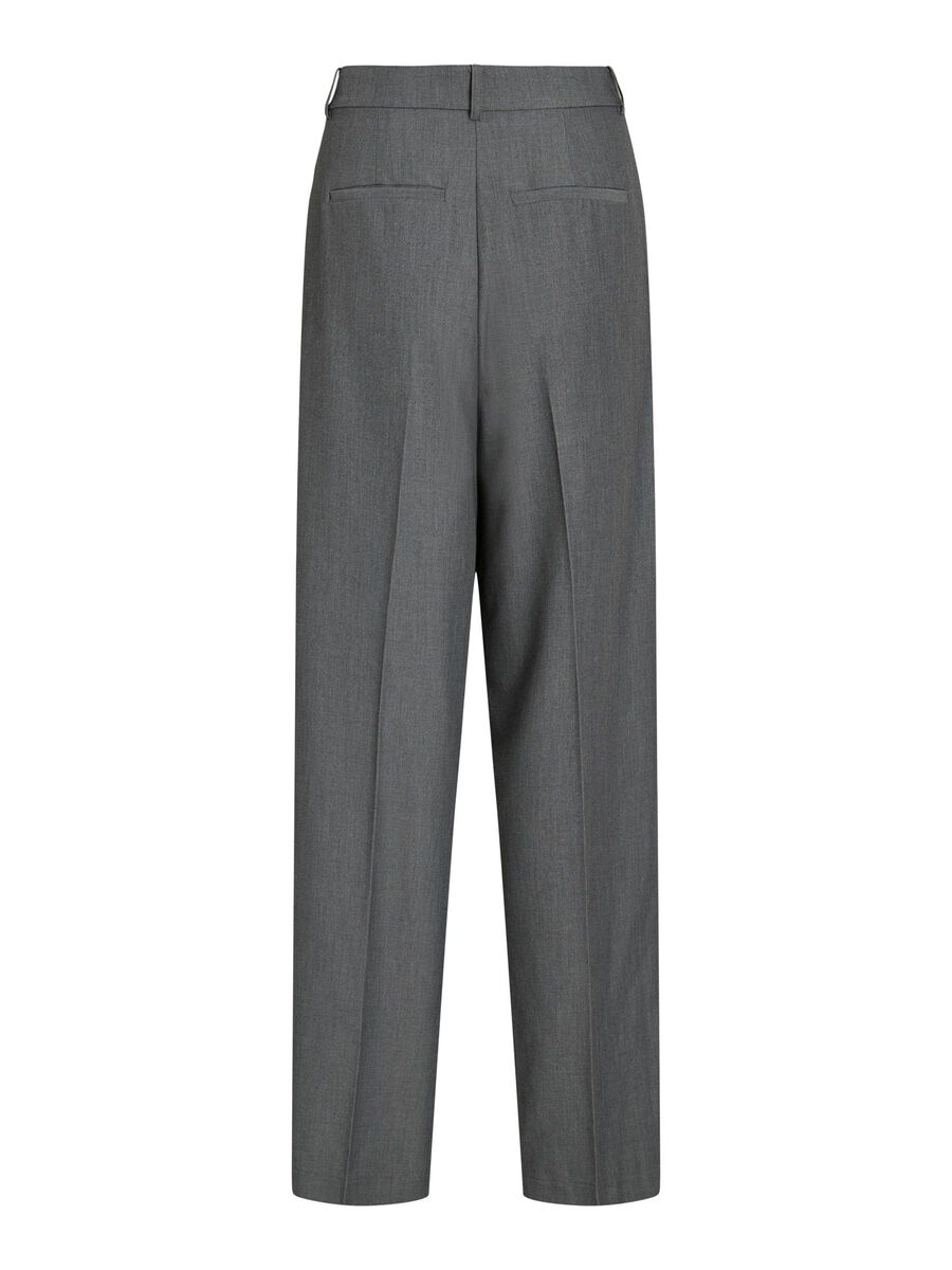 VILA HIGH WAIST TROUSERS, Dark Grey Melange, highres - 14105318_DarkGreyMelange_002.jpg