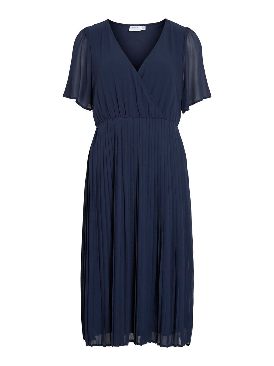 VILA VIJANELLE MIDI WRAP DRESS, Navy Blazer, highres - 14096305_NavyBlazer_001.jpg
