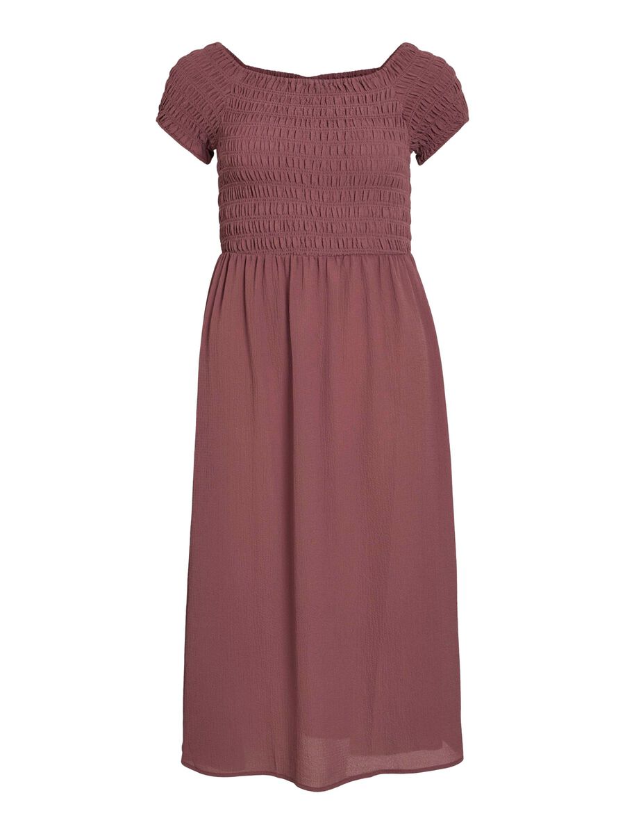 VILA VIRITA MIDI SMOCK DRESS, Rose Brown, highres - 14109883_RoseBrown_001.jpg