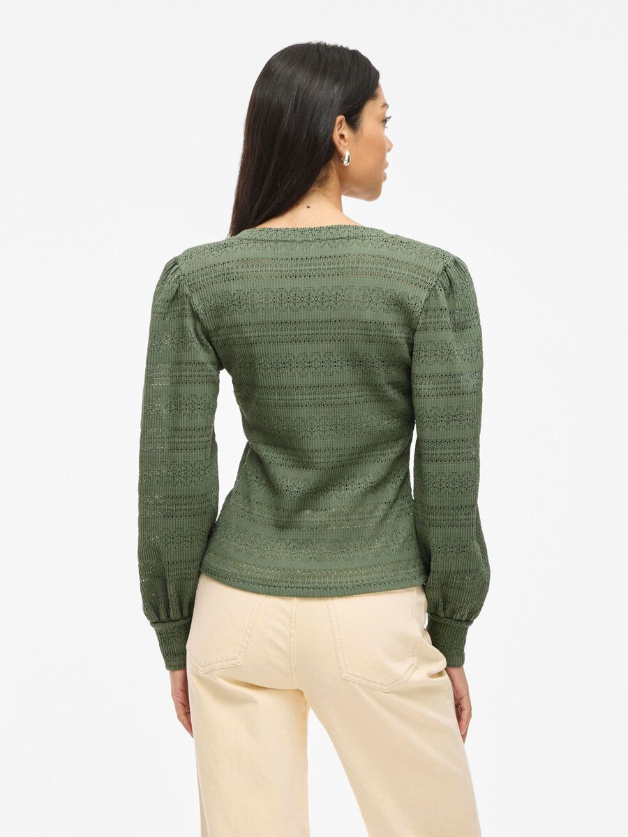 VILA V-NECK LONG SLEEVED TOP, Laurel Wreath, highres - 14110282_LaurelWreath_004.jpg