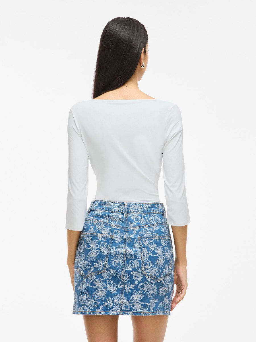 VILA VIKENZA BOATNECK SHORT SLEEVED TOP, Optical Snow, highres - 14113459_OpticalSnow_004.jpg