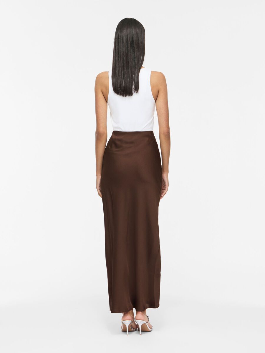 Product carousel image - VISAHRA HIGH WAIST MAXI SKIRT, Coffee Bean | 2