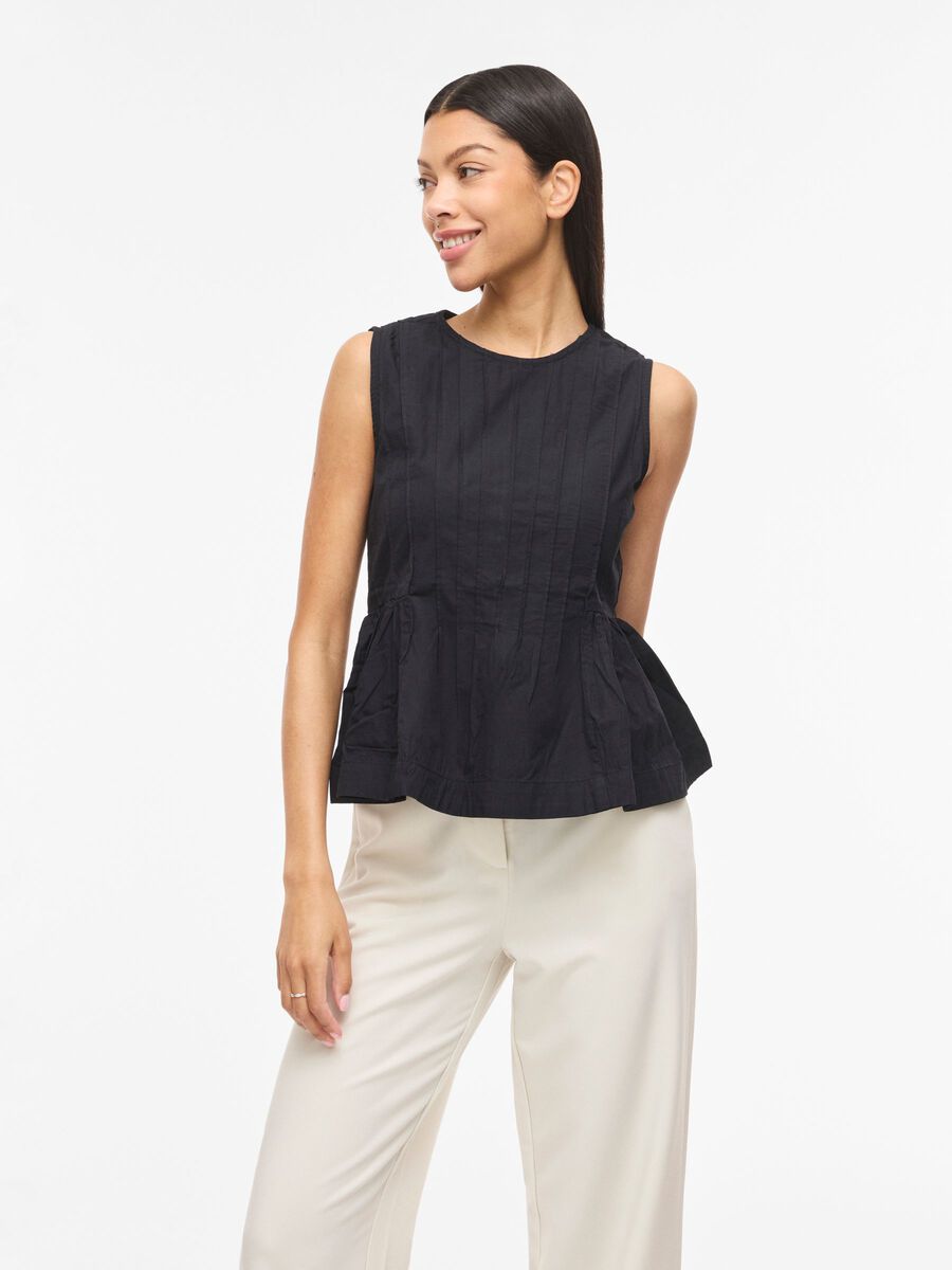 Product carousel image - VIJIMBA ROUND NECK SLEEVELESS TOP, Black Beauty | 1