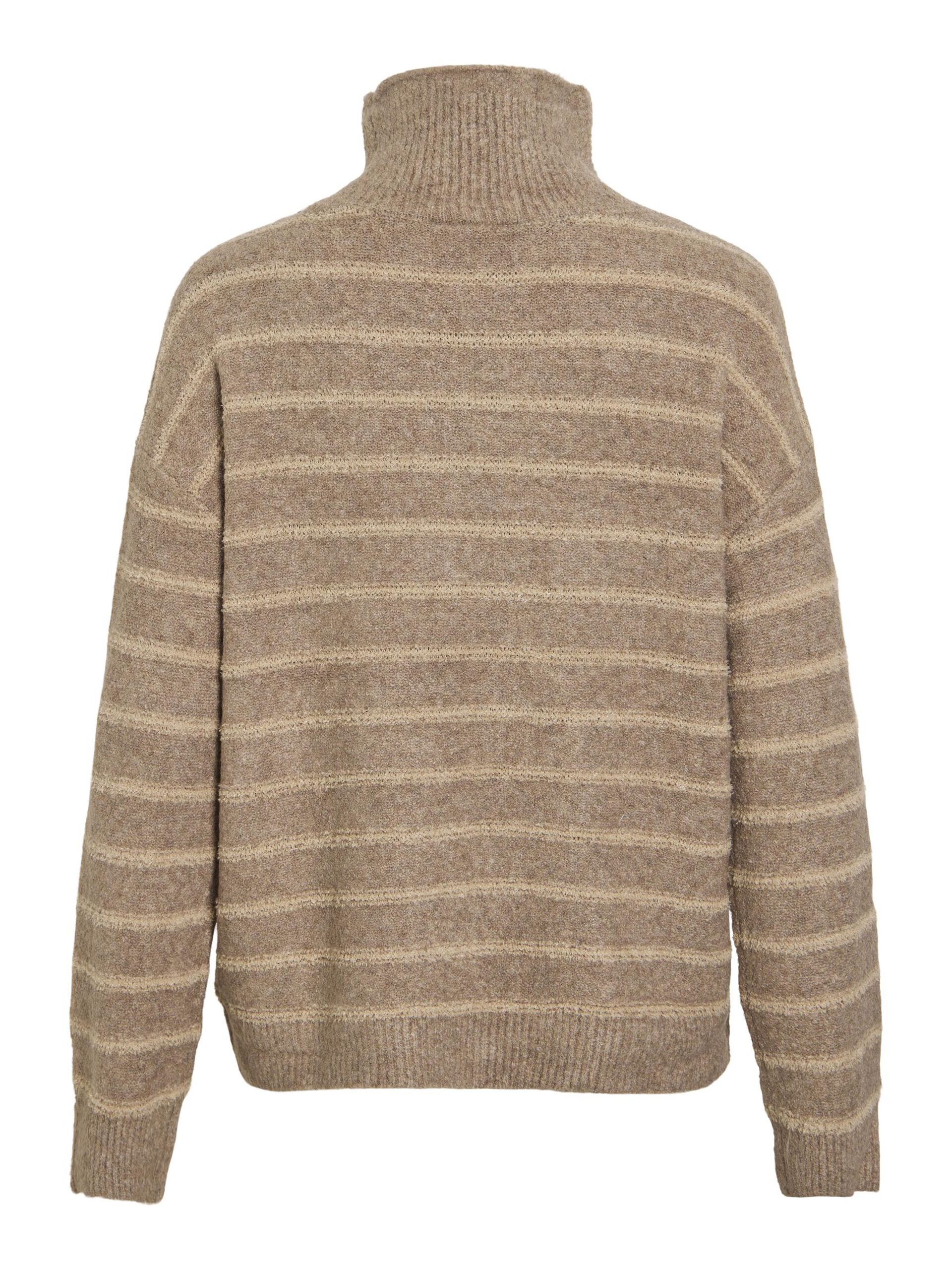 Carousel image - HIGH NECK KNITTED PULLOVER, Natural Melange | 7