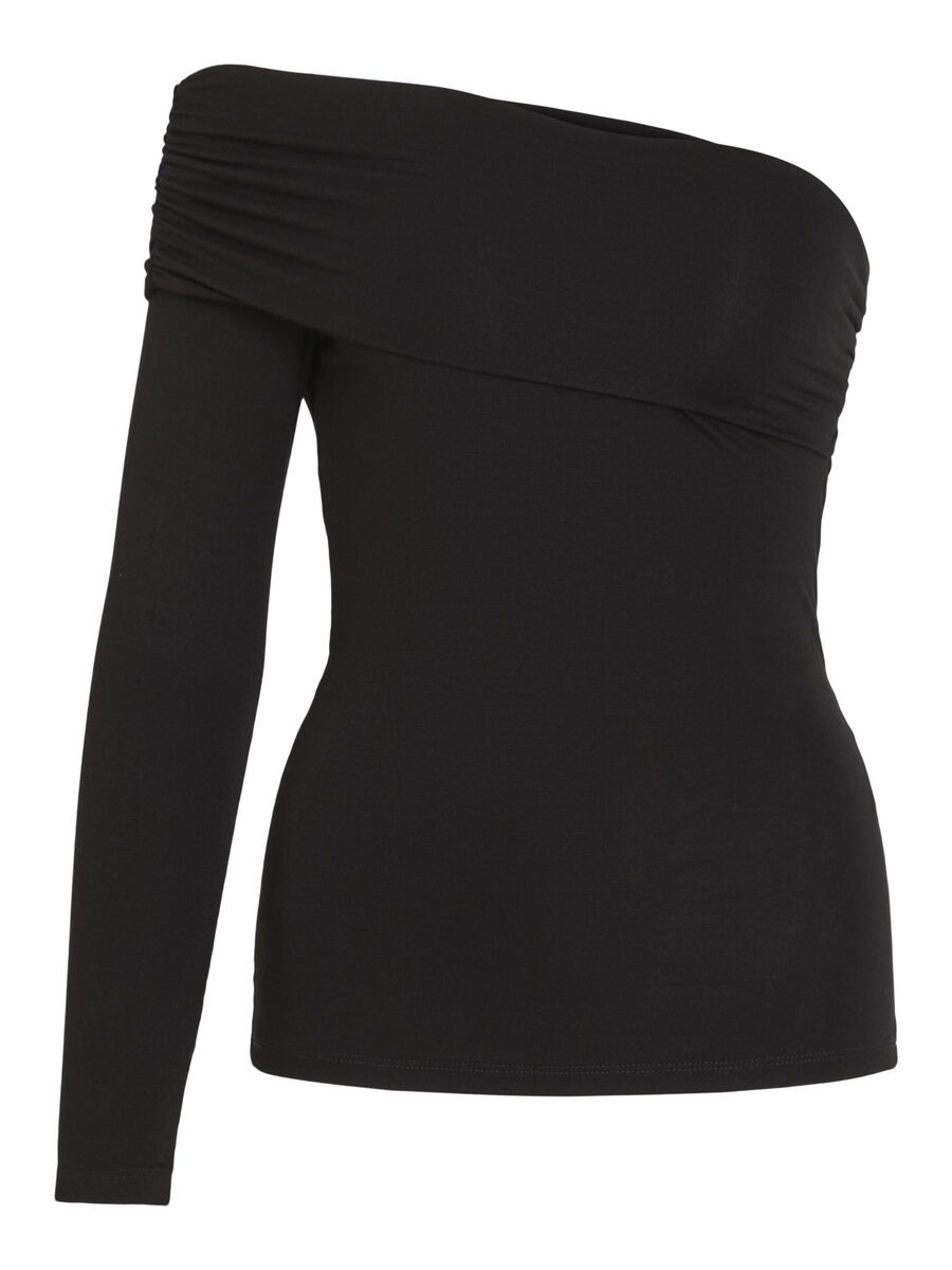 VILA LANGÆRMET OFF-SHOULDER TOP, Black, highres - 14106168_Black_001.jpg