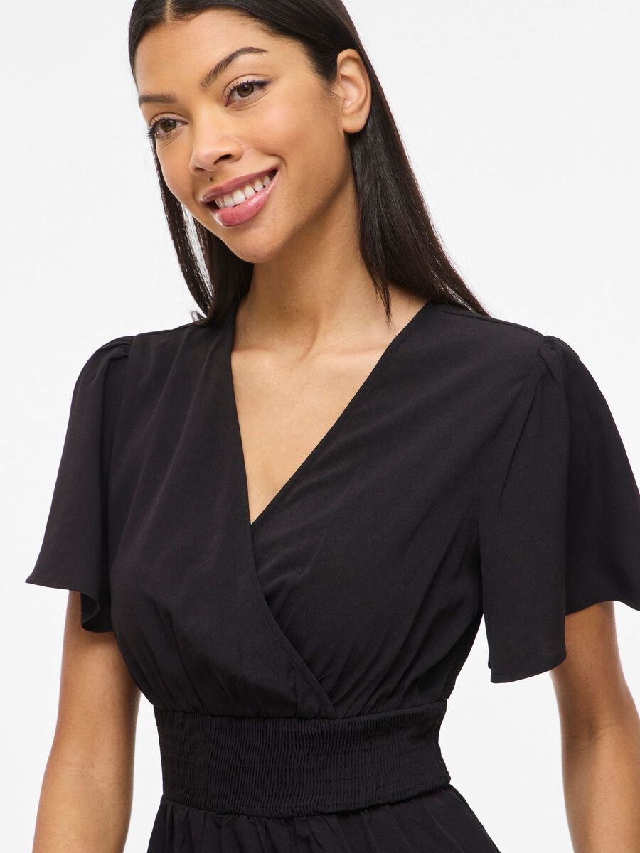 Carousel image - VIMATHILDE KORTE MOUWEN MAXI JURK, Black | 3