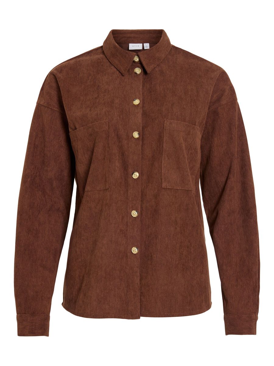 Product carousel image - VIKIRA CORDUROY  SHACKET, Chocolate Brown | 1