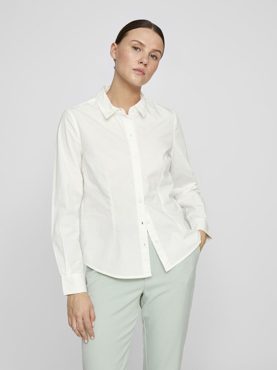 VILA À MANCHES LONGUES CHEMISE, Bright White, highres - 14106079_BrightWhite_003.jpg