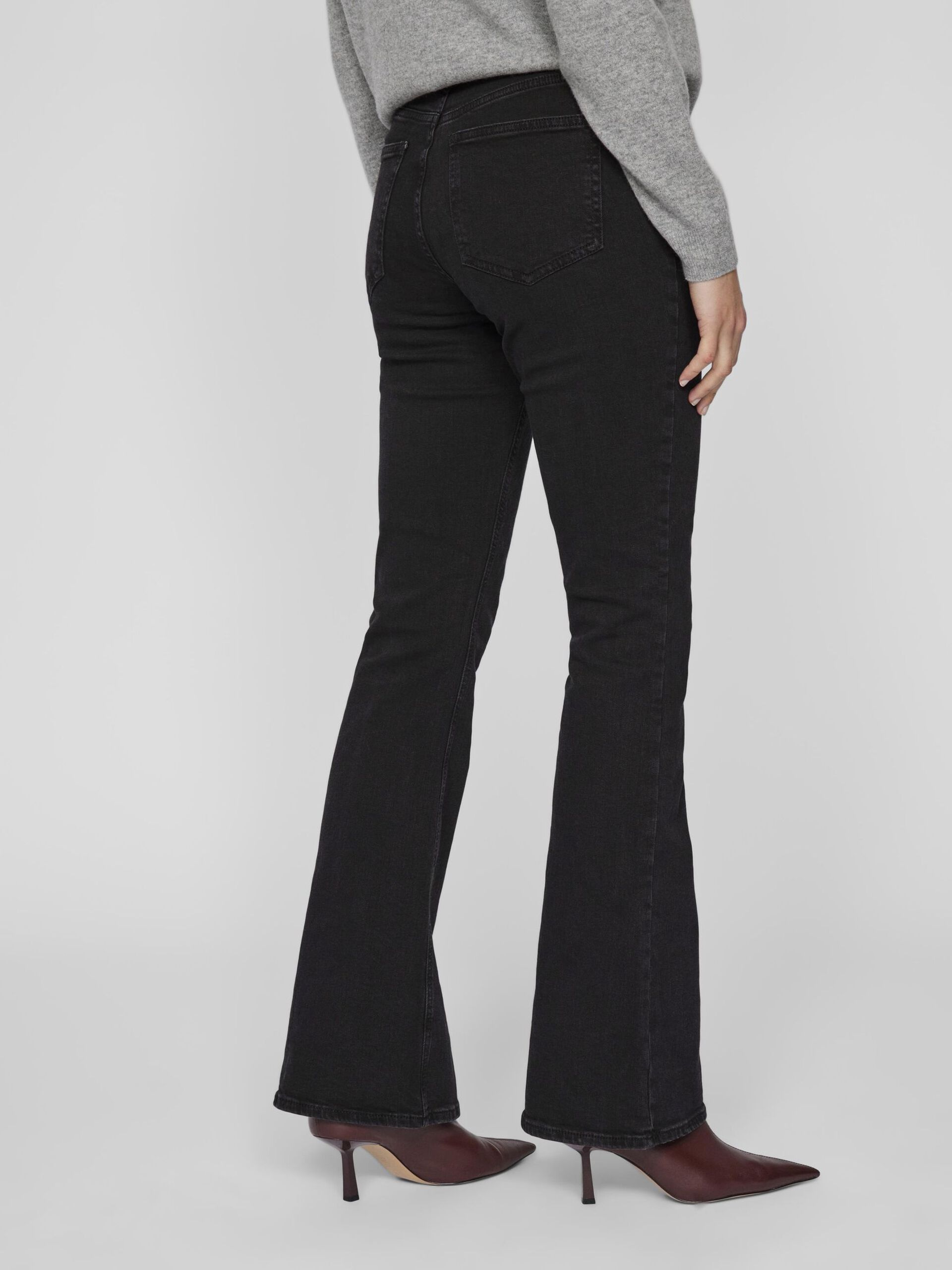 Carousel image - VIBETTY MID-WAIST FLARED JEANS, Black Denim | 5