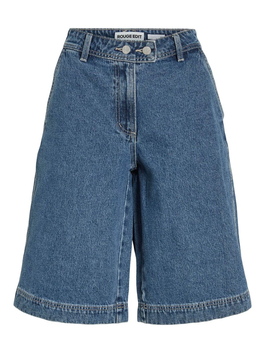 VILA TALLE MEDIO PANTALONES CORTOS VAQUEROS, Dark Medium Blue Denim, highres - 14107740_DarkMediumBlueDenim_001.jpg