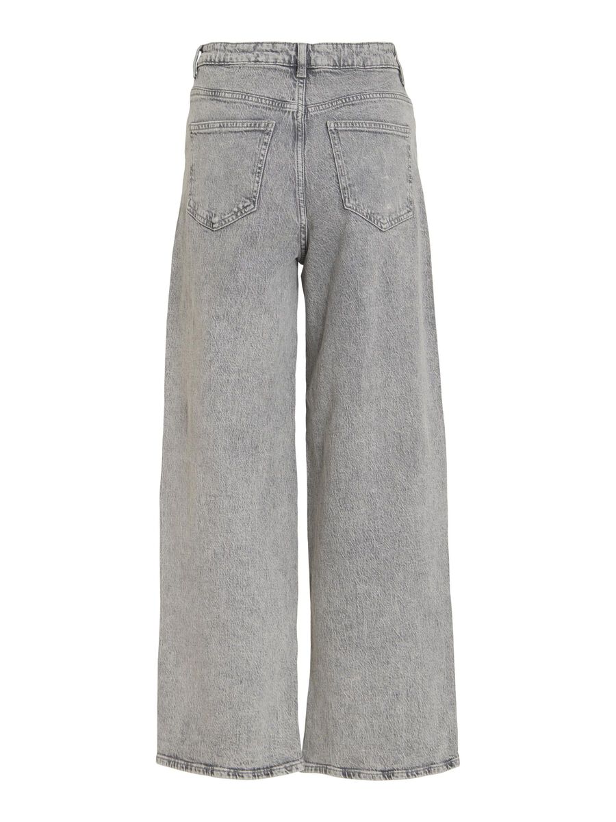 VILA VIFREYA HIGH-WAIST WIDE FIT JEANS, Light Grey Denim, highres - 14084736_LightGreyDenim_1188484_002.jpg