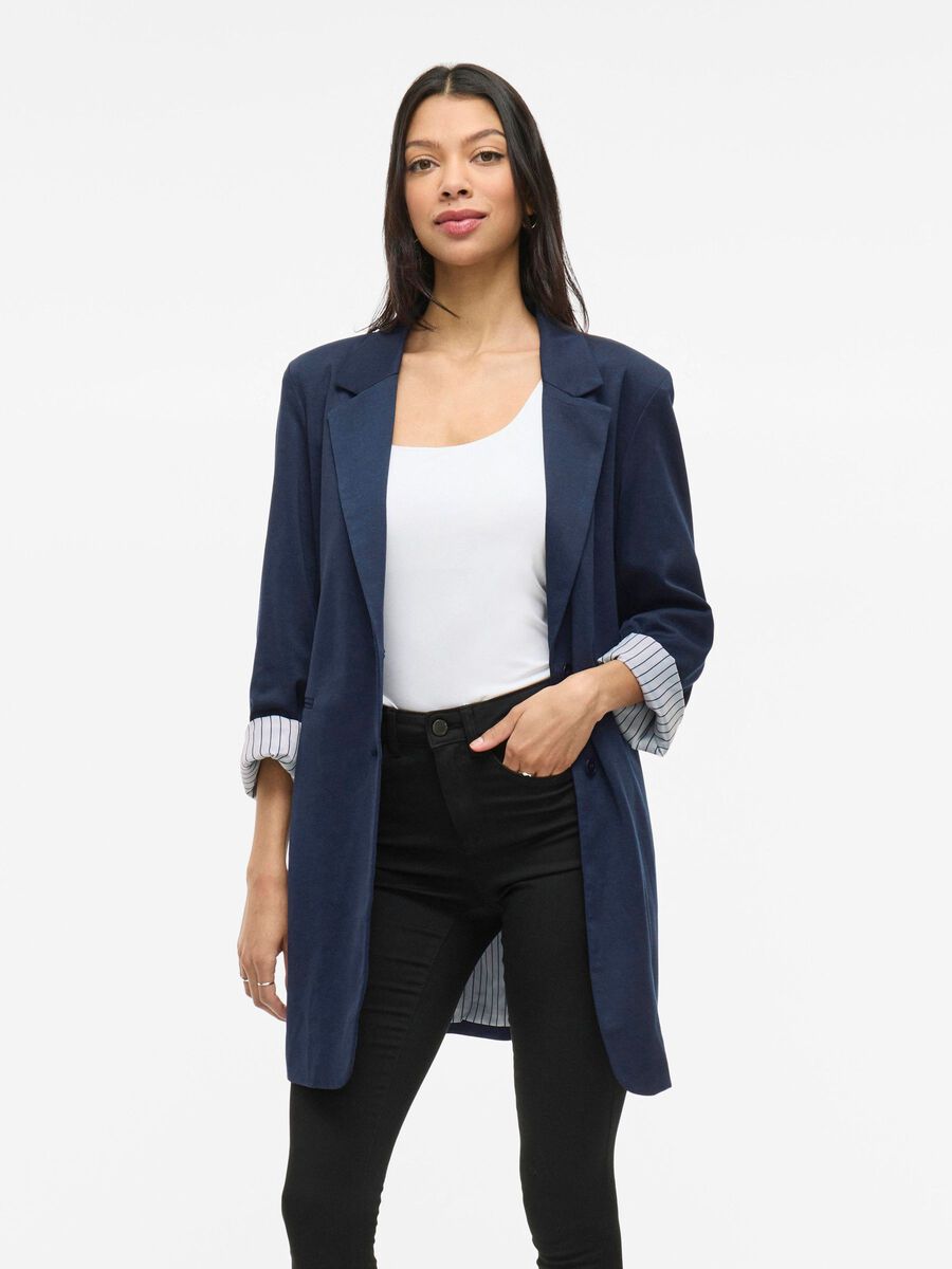 VILA LÅNG JERSEY KAVAJ, Navy Blazer, highres - 14109501_NavyBlazer_003.jpg