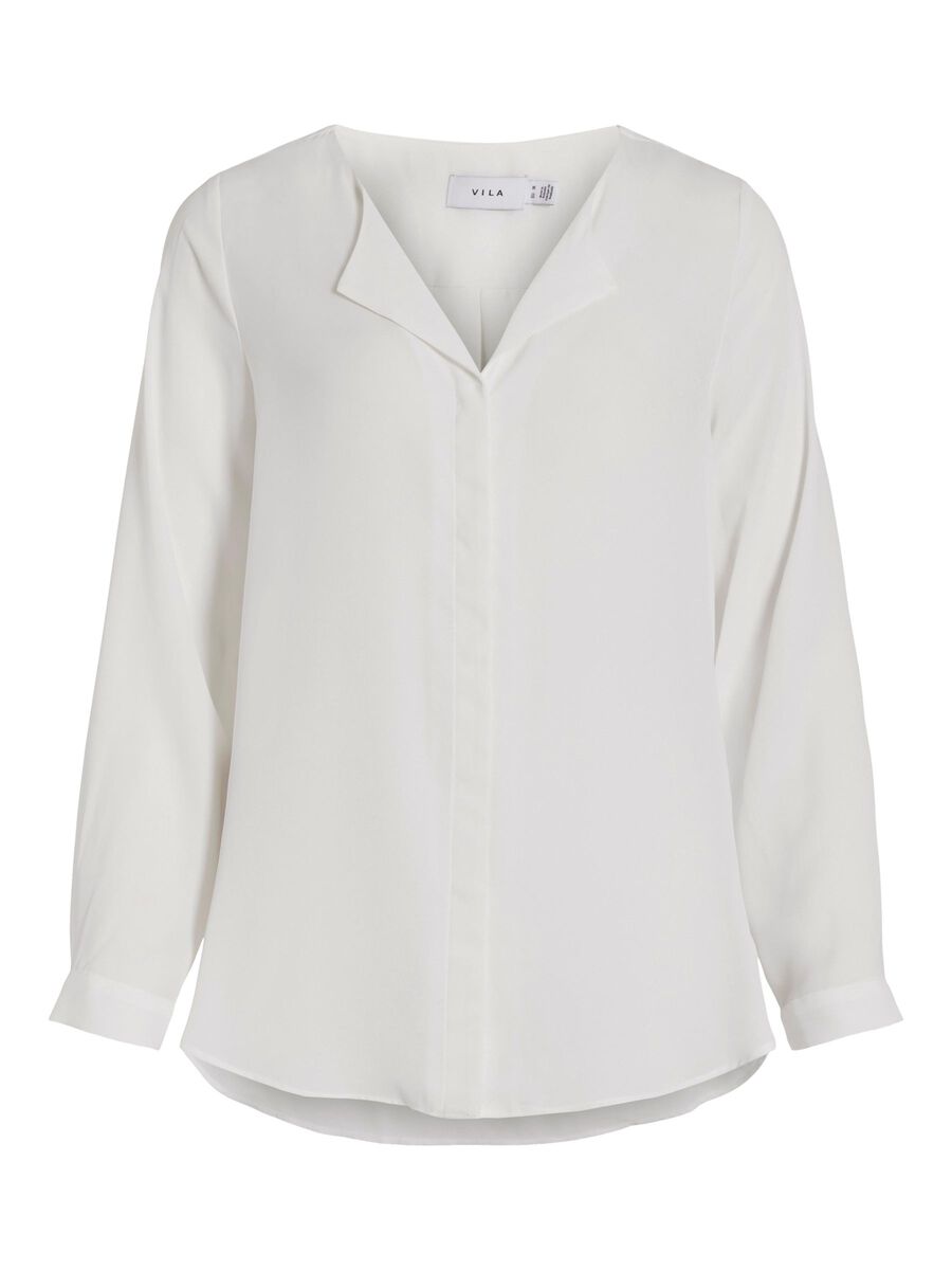 VILA VILUCY HIGH LOW SHIRT, Snow White, highres - 14044253_SnowWhite_001.jpg